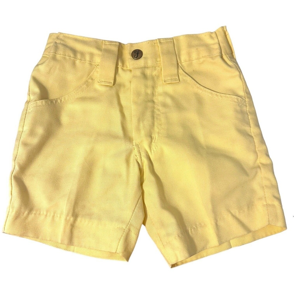 Farah Yellow Solid Vintage Boys Shorts‎ Size 4 Preppy Golfcore USA Made